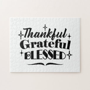 Dankbare, dankbare, gezegende sprankelende Thanksg Legpuzzel