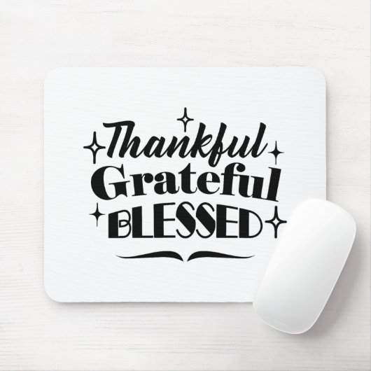 Dankbare, dankbare, gezegende sprankelende Thanksg Muismat (Met muis)