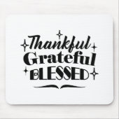 Dankbare, dankbare, gezegende sprankelende Thanksg Muismat (Voorkant)