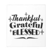 Dankbare, dankbare, gezegende sprankelende Thanksg Notitieblok (Voorkant)
