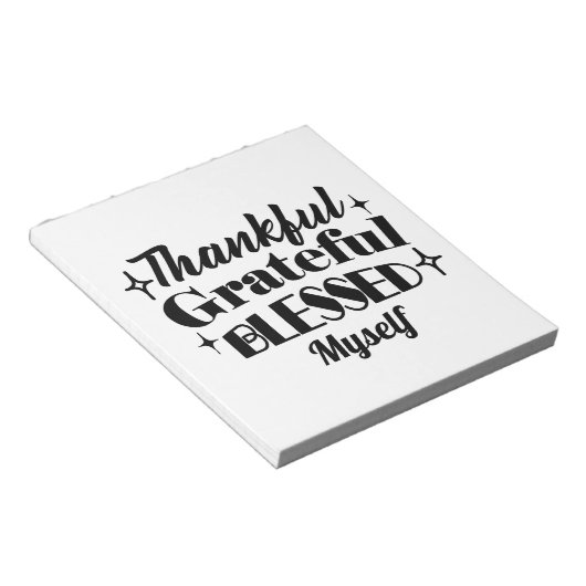 Dankbare, dankbare, gezegende sprankelende Thanksg Notitieblok (Schuin)
