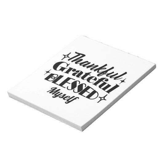 Dankbare, dankbare, gezegende sprankelende Thanksg Notitieblok (Linkerzijde)