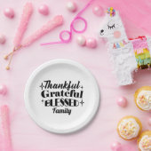 Dankbare, dankbare, gezegende sprankelende Thanksg Papieren Bordje (Feest)