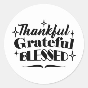 Dankbare, dankbare, gezegende sprankelende Thanksg Ronde Sticker