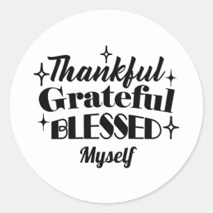 Dankbare, dankbare, gezegende sprankelende Thanksg Ronde Sticker
