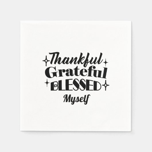 Dankbare, dankbare, gezegende sprankelende Thanksg Servet (Voorkant)