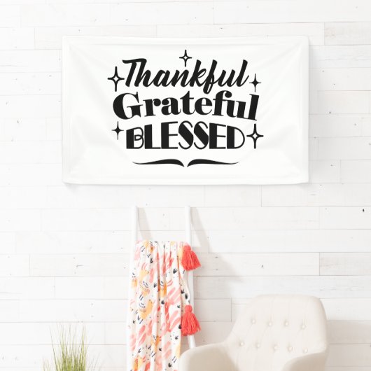 Dankbare, dankbare, gezegende sprankelende Thanksg Spandoek (Insitu)