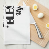 Dankbare, dankbare, gezegende sprankelende Thanksg Theedoek (Quarter Fold)