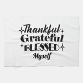 Dankbare, dankbare, gezegende sprankelende Thanksg Theedoek (Horizontaal)