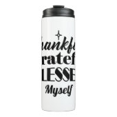 Dankbare, dankbare, gezegende sprankelende Thanksg Thermosbeker (Voorkant)