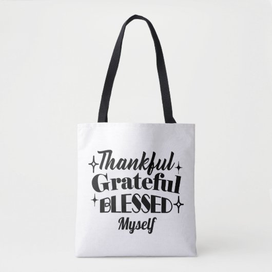 Dankbare, dankbare, gezegende sprankelende Thanksg Tote Bag (Voorkant)