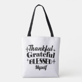 Dankbare, dankbare, gezegende sprankelende Thanksg Tote Bag (Achterkant)