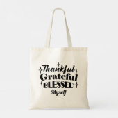 Dankbare, dankbare, gezegende sprankelende Thanksg Tote Bag (Achterkant)