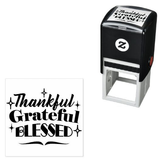 Dankbare, dankbare, gezegende sprankelende Thanksg Zelfinktende Stempel (In situ)