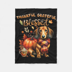 Dankbare Dankbare Gezegende Teckel Hond Herfst Y'a Fleece Deken