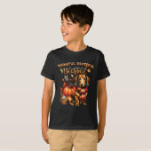 Dankbare Dankbare Gezegende Teckel Hond Herfst Y'a T-shirt (Voorkant volledig)