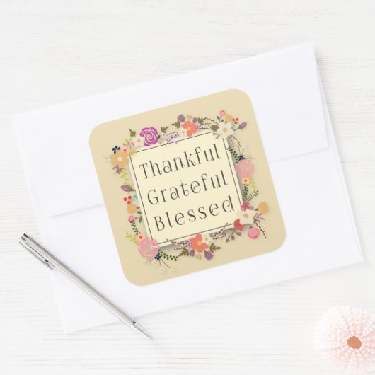 Dankbare dankbare gezegende Thanksgiving Sticker (Envelop)
