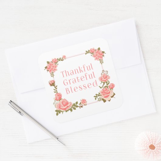 Dankbare dankbare gezegende Thanksgiving Sticker (Envelop)