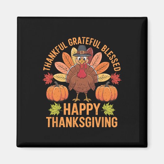 Dankbare Dankbare Gezegende Turkije Vrouwen Gelukk Magneet (Voorkant)