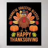 Dankbare Dankbare Gezegende Turkije Vrouwen Gelukk Poster (Voorkant)