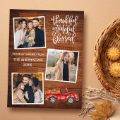 Dankbare dankbare gezegende vrachtwagen geruite Th Briefkaart