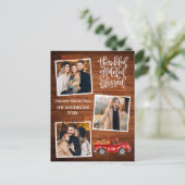 Dankbare dankbare gezegende vrachtwagen geruite Th Briefkaart (Staand voorkant)