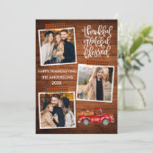 Dankbare dankbare gezegende vrachtwagen geruite Th Feestdagenkaart (Staand voorkant)