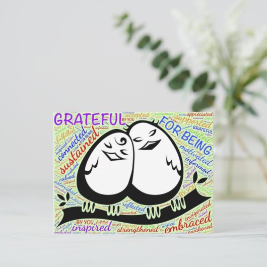 Dankbare/Dankbare Thanksgiving-ansichtkaart Briefkaart (Staand voorkant)
