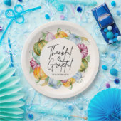 Dankbare & Dankbare Waterverf Pompoen Herfst Papieren Bordje (Feest)