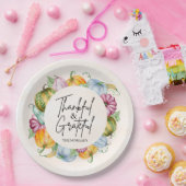 Dankbare & Dankbare Waterverf Pompoen Herfst Papieren Bordje (Feest)