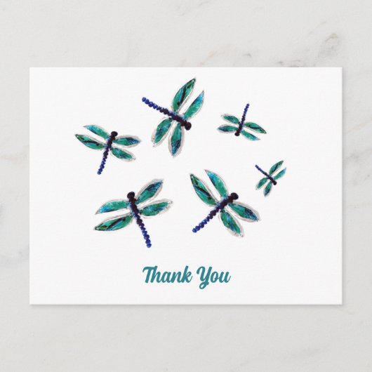 Dankbare Dansende Libel Dank Je Briefkaart (Voorkant)