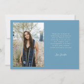 Dankbare Denim Blauwe Multi Foto Afstuderen Aankondiging (Achterkant)