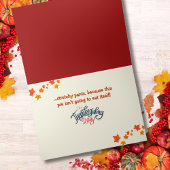 Dankbare eend met stretchy broek Thanksgiving Feestdagen Kaart