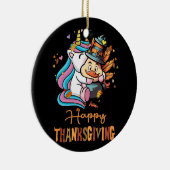 dankbare eenhoorn knuffels turkije gelukkig Thanks Keramisch Ornament (Rechts)