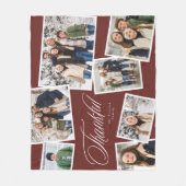 Dankbare elegante 7 foto collage kastanjebruin fleece deken (Voorkant)