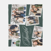 Dankbare elegante donkergroene 7 foto collage fleece deken (Voorkant)