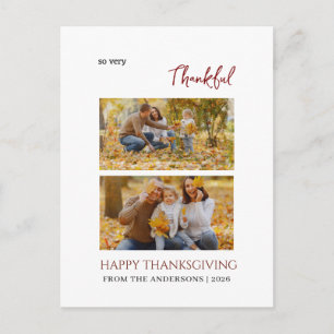 Dankbare Elegante Gelukkige thanksgiving familie 2 Feestdagenkaart