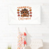 Dankbare en cafeïnehoudende Thanksgiving Spandoek (Insitu)