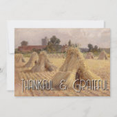 Dankbare en dankbare Corn Stooks Bray Church Feestdagenkaart (Voorkant)