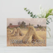 Dankbare en dankbare Corn Stooks Bray Church Feestdagenkaart (Staand voorkant)