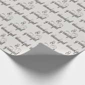 dankbare en dankbare fancy tekst cadeaupapier (Hoek)