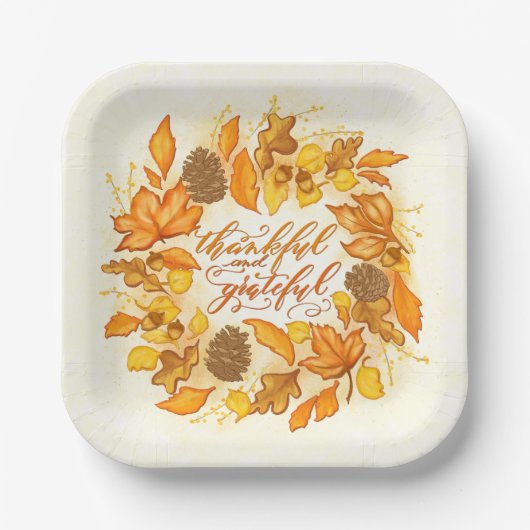Dankbare en Dankbare Partij Borden Papieren Bordje (Voorkant)