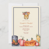 Dankbare en dankbare Thanksgiving Dag Kaart (Voorkant)