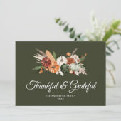 Dankbare en dankbare Thanksgiving Feestdagenkaart (Staand voorkant)