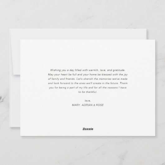 Dankbare en dankbare Thanksgiving Feestdagenkaart (Achterkant)