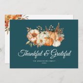 Dankbare en dankbare Thanksgiving Feestdagenkaart (Voorkant / Achterkant)