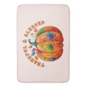 Dankbare en Gezegende Herfst Pompoen Badmat (Voorkant Verticaal)