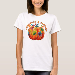 Dankbare en Gezegende Herfst Pompoen T-shirt