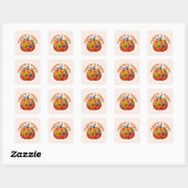 Dankbare en Gezegende Herfst Pompoen Vierkante Sticker (Vel)