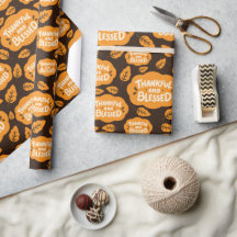 Dankbare en gezegende Herfst Sinaasappel Bladeren 